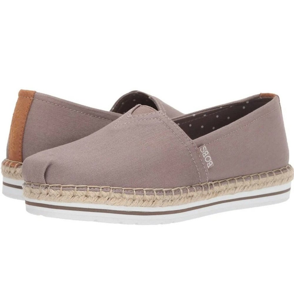 SKECHERS Women Bobs Espadrille Wedges--Taupe - Picture 1 of 8